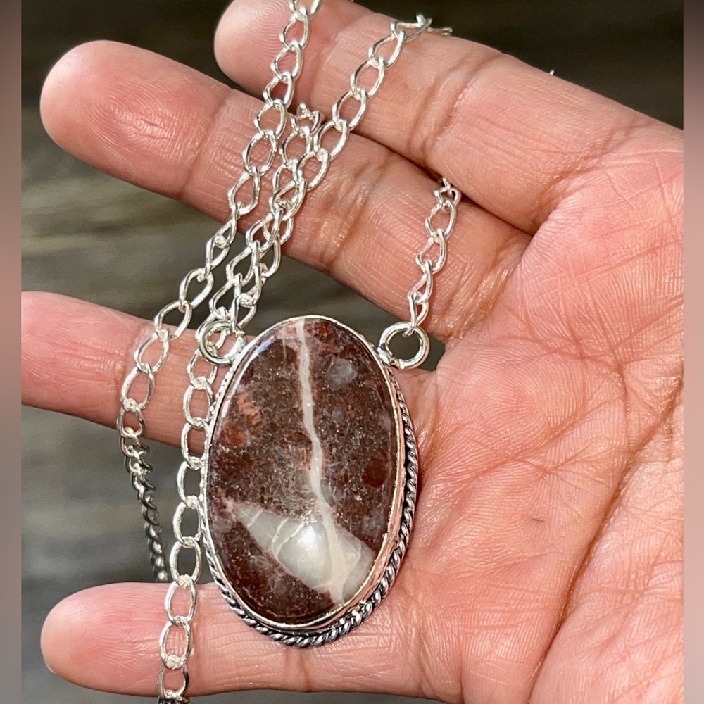 Coconut Jasper Pendant Necklace “Calming Stone” - Picture 7 of 14